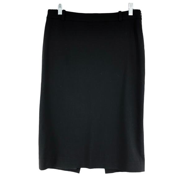 Michael Kors Collection Women Size 6 Pencil Skirt Side Zip Wool Black Italy Made - Picture 1 of 13